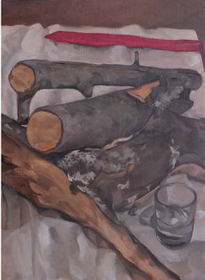 oil painting shipwreck firewood still life